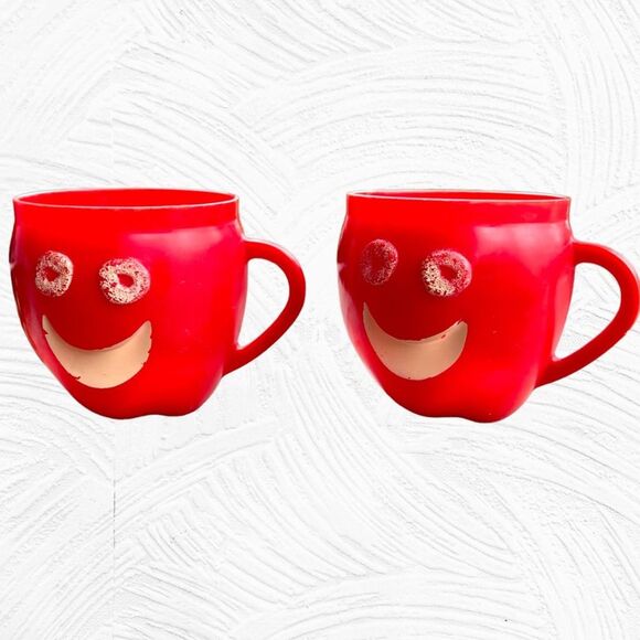 Vintage **Kellogg's Apple Jacks** Cereal Red Mug Set of 2 - Picture 5 of 5